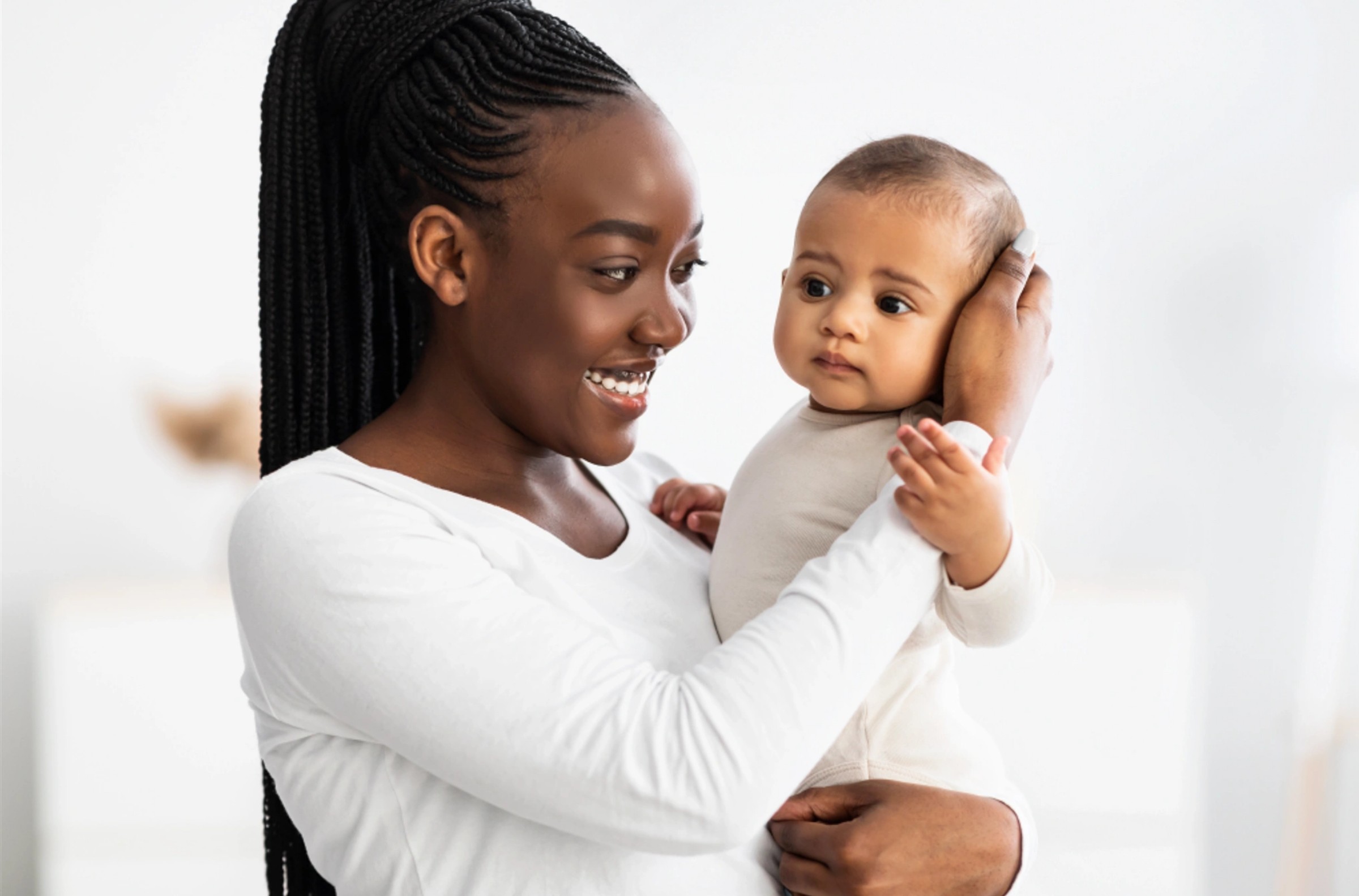 Professional nanny with child